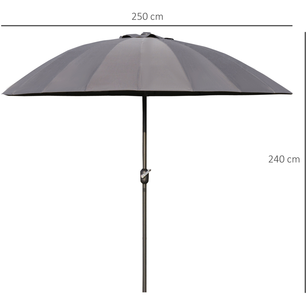 Outsunny Dark Grey Crank and Tilt Parasol 2m Image 7