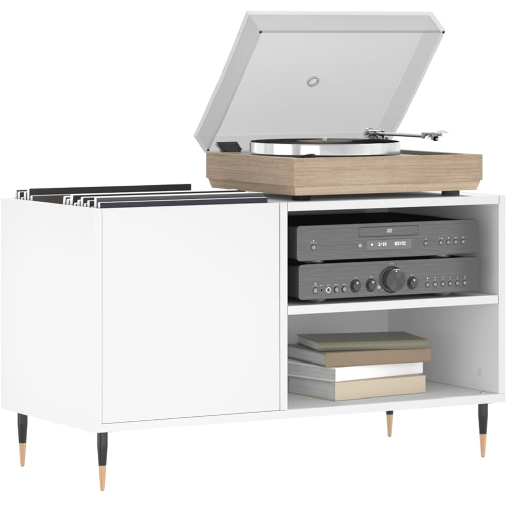 vidaXL 2 Shelf White Record Cabinet Image 3