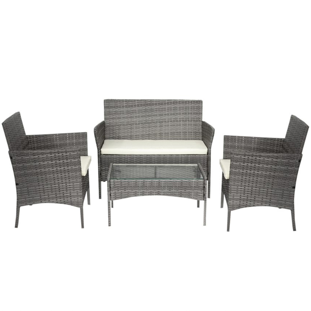 Alivio 4 Seater Grey PE Rattan Garden Lounge Set Image 2