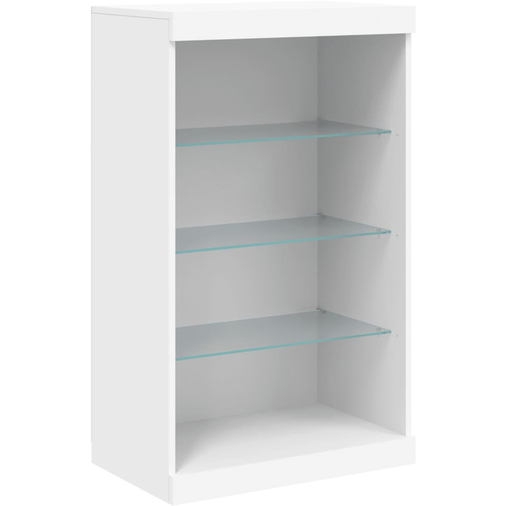 vidaXL 2 Door 6 Shelf White LED Sideboard 3 Piece Image 4