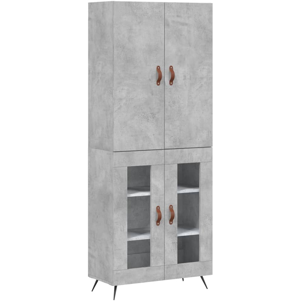 vidaXL 4 Door Concrete Grey Highboard Image 4
