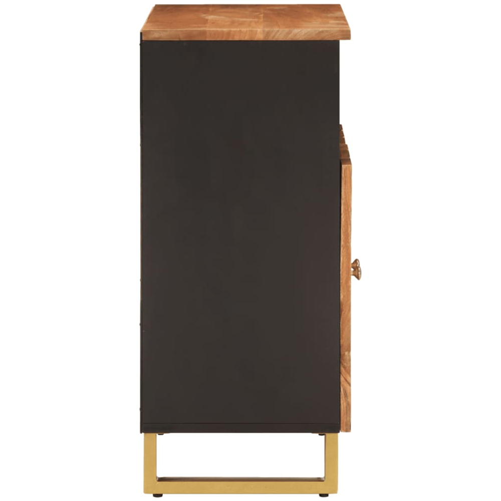 vidaXL 2 Door Single Shelf Brown and Black Side Cabinet Image 5