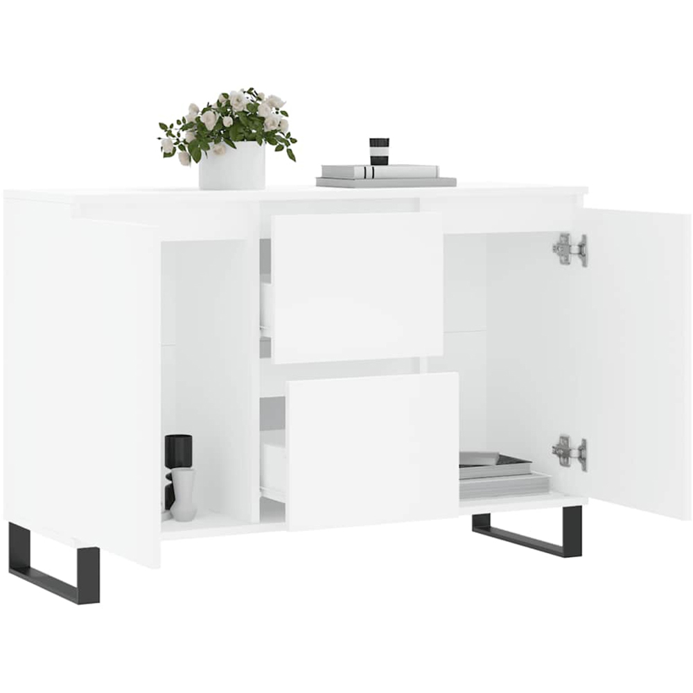 vidaXL 2 Door 2 Drawer White Sideboard Image 4