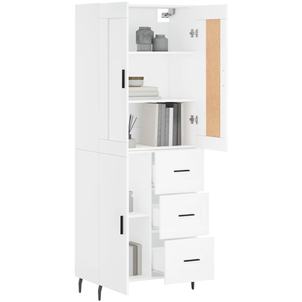 vidaXL 3 Door 3 Drawer White Highboard Image 3