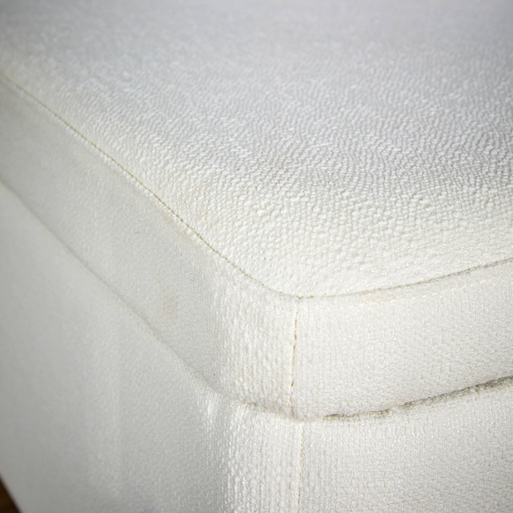 Home Source Oasis White Boucle Storage Ottoman with Metal Legs Image 3