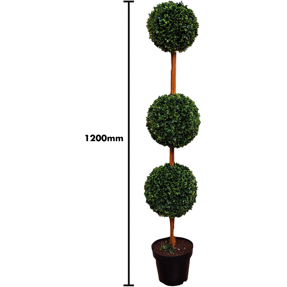 Best4 Green Artificial Topiary Triple Ball Tree 120cm Image 6