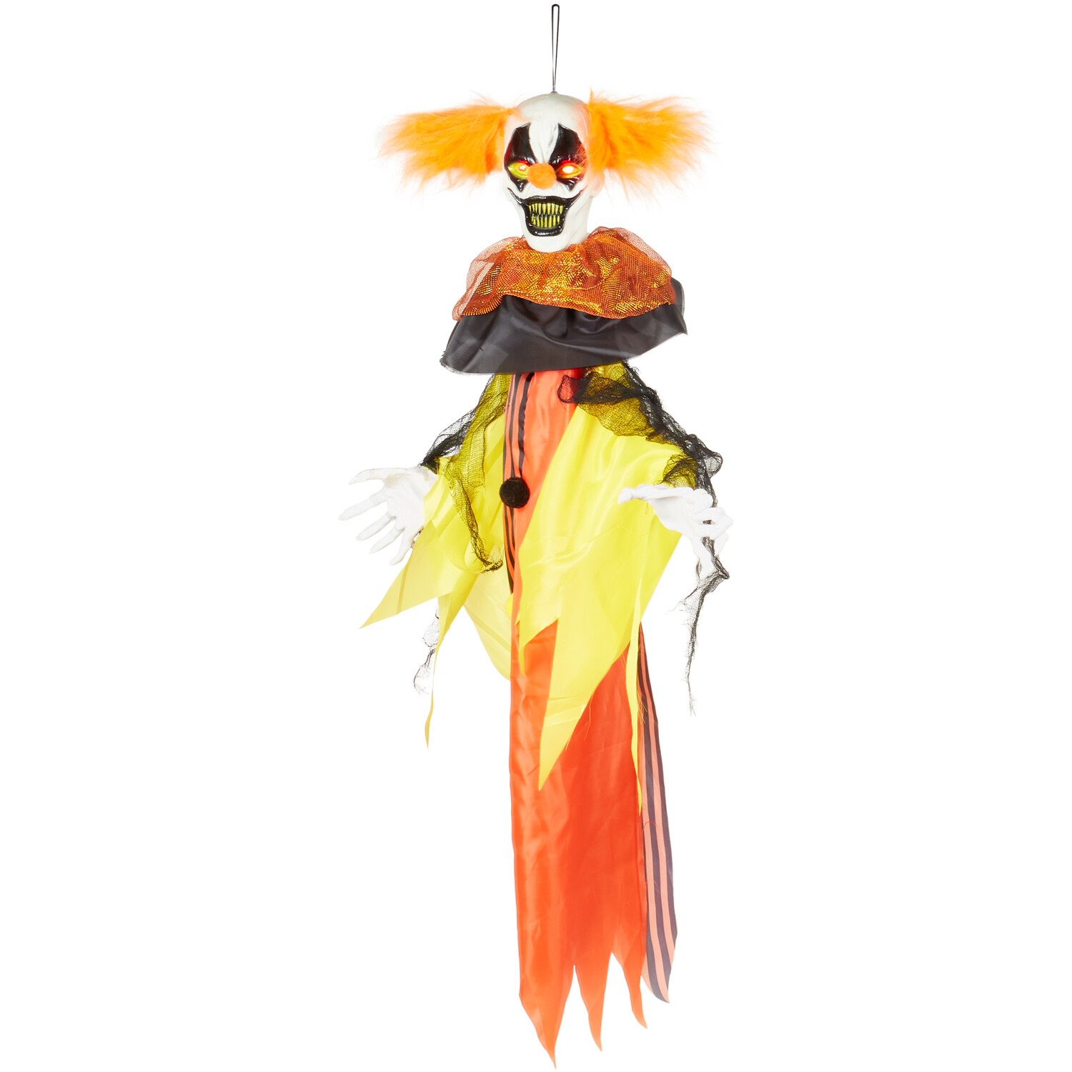 Hanging Animated Spooky Clown Decoration - Orange Image 6