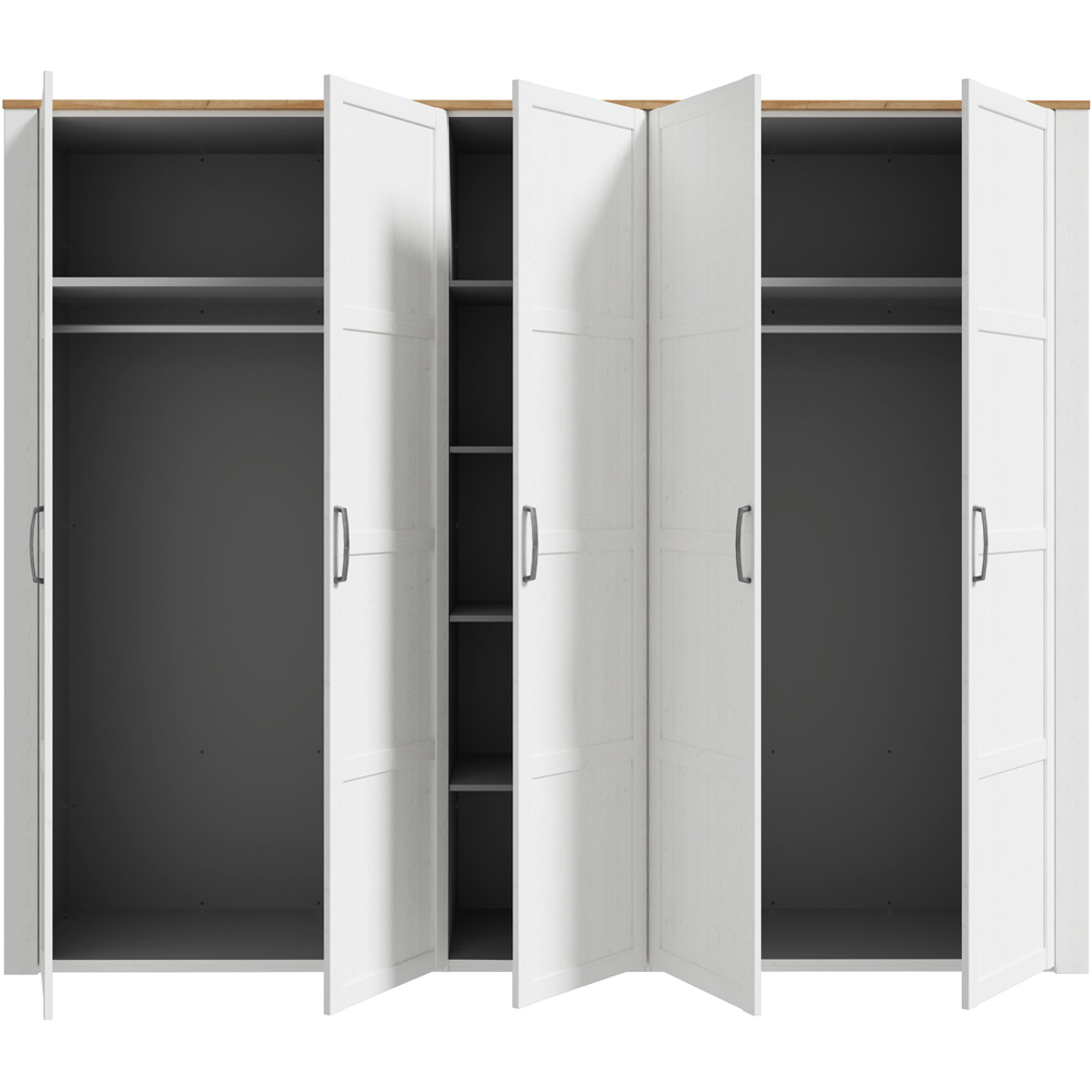 Florence 5 Door Riviera Oak and White Wardrobe Image 5