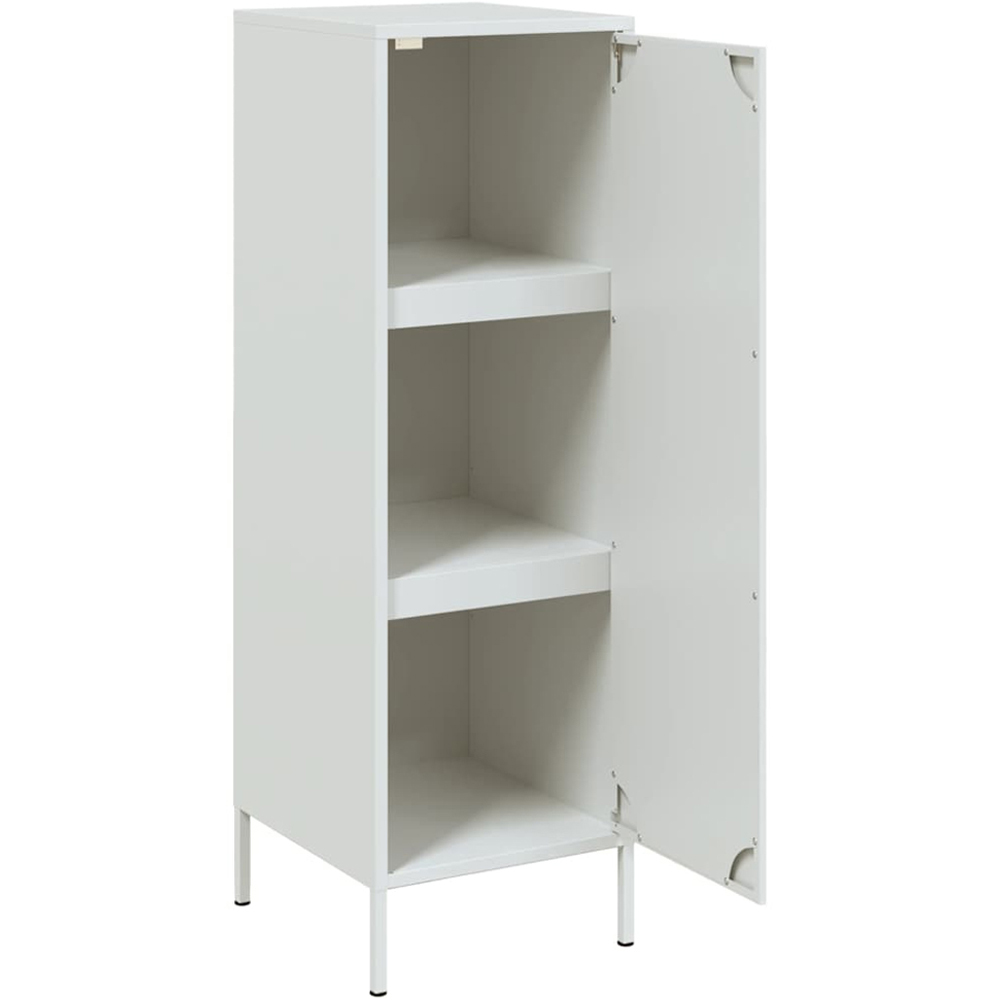vidaXL Single Door White Steel Highboard Image 3