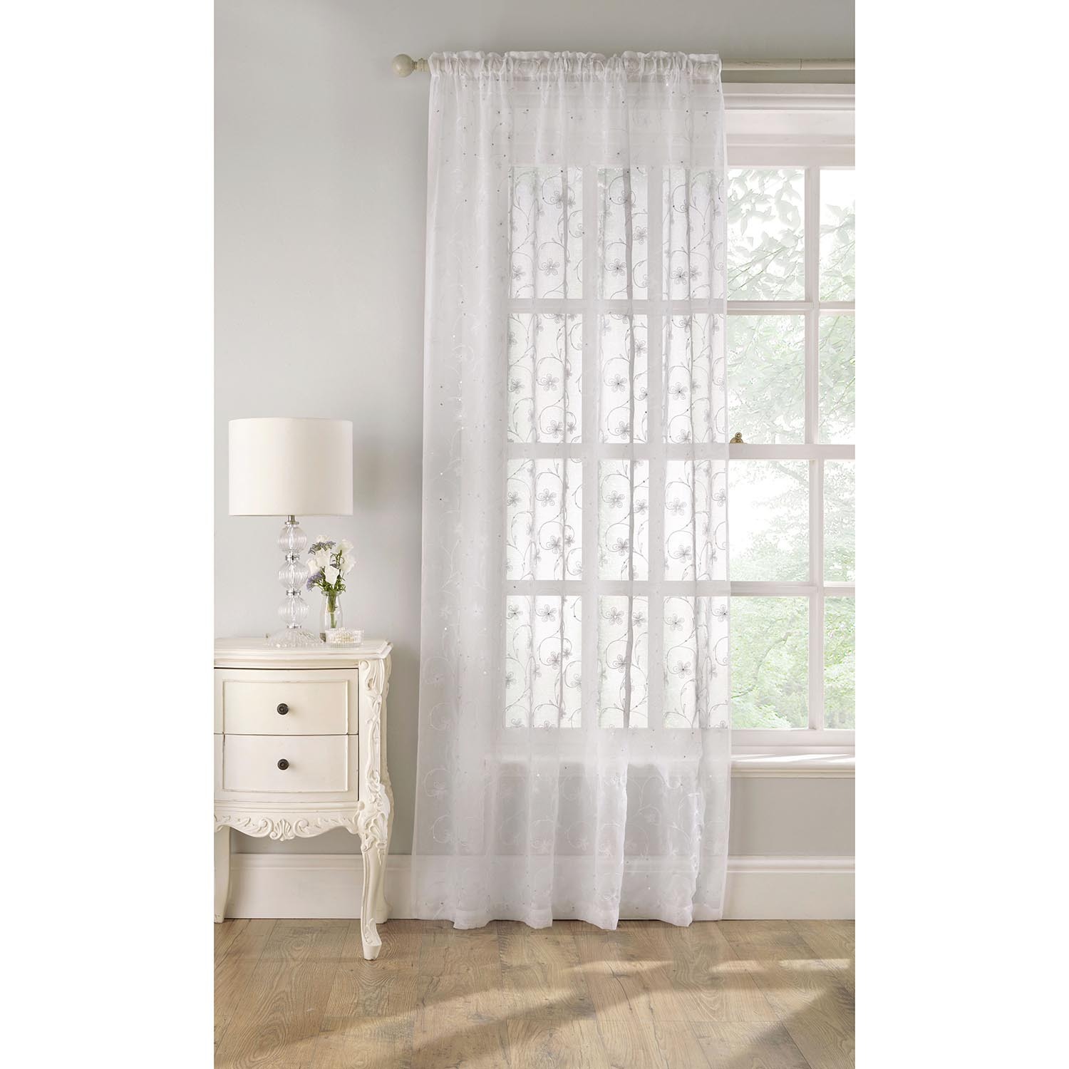 Bee Sheer Voile Panel - Silver / 183cm Image 4