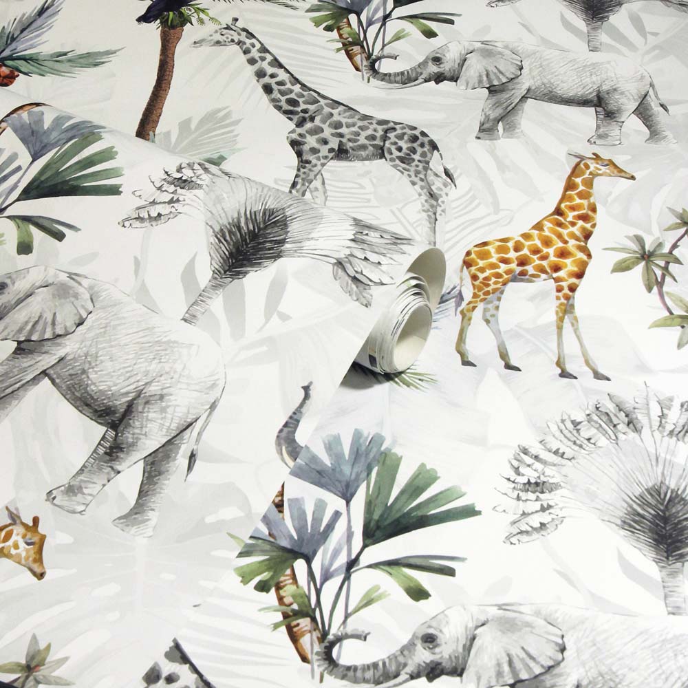 Arthouse Serengeti Animals Multicolour Wallpaper Image 2