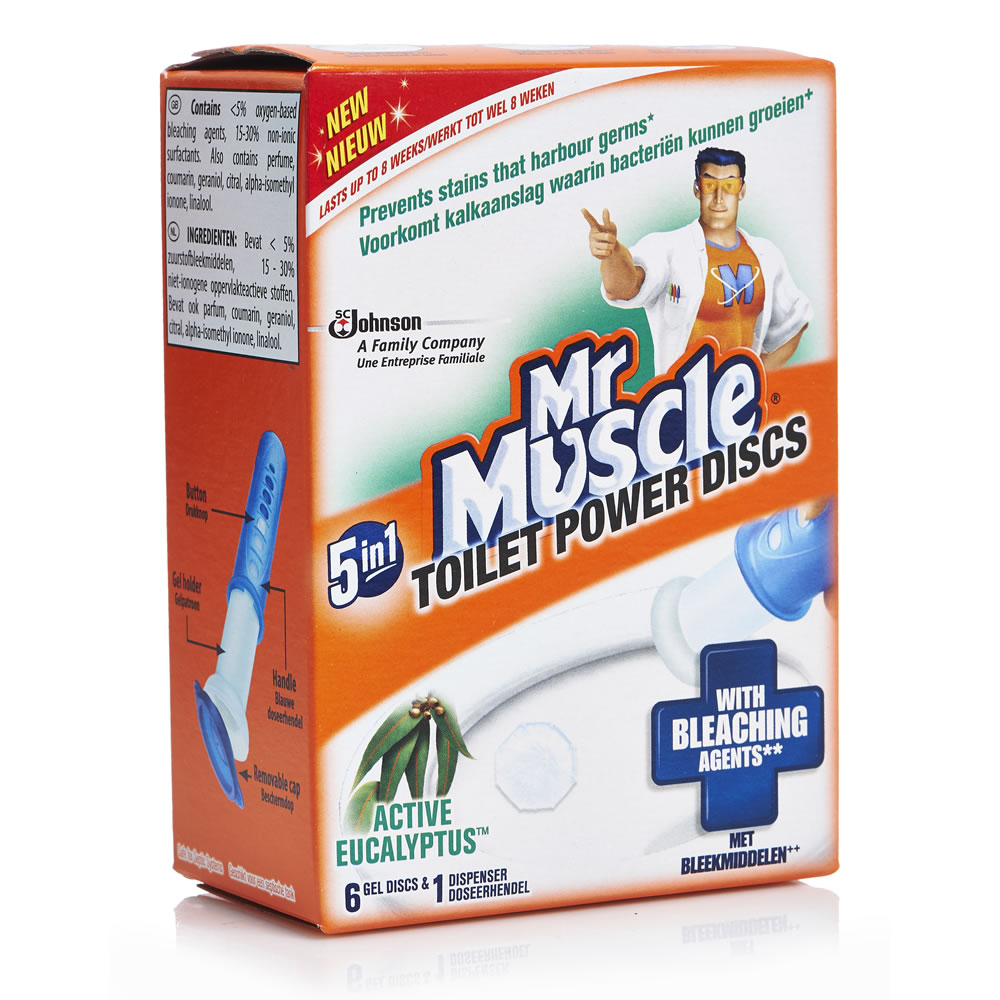 Mr Muscle Power Discs Herbal Bleach 6pk Image