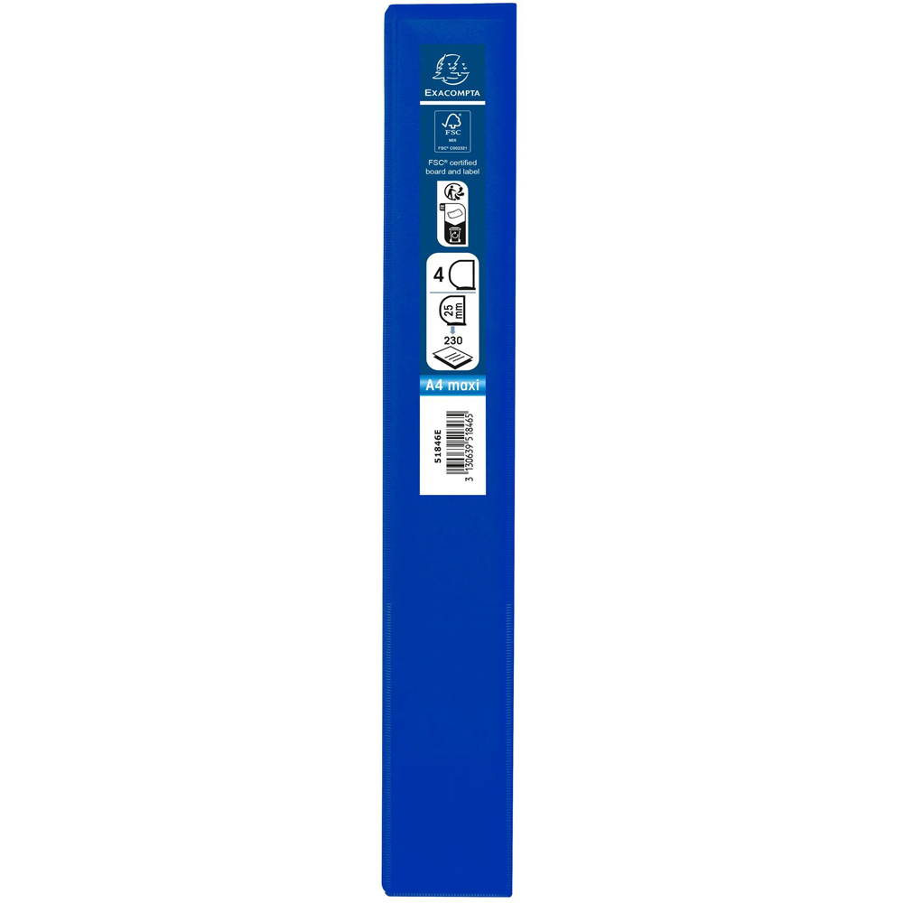 Exacompta Kreacover Blue PP 4D Ring Binder with 3 Pockets 25mm 10 Pack Image 5