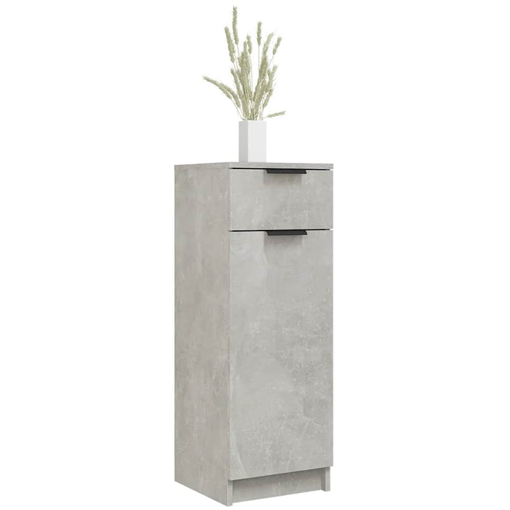 vidaXL Single Door Single Drawer Concrete Grey Narrow Bathroom Cabinet Image 3