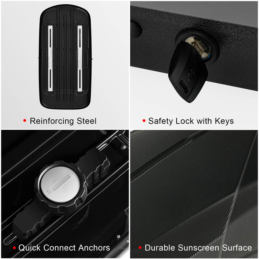 Costway Grey Dual Opening Car Rooftop Cargo Box 400L Image 8