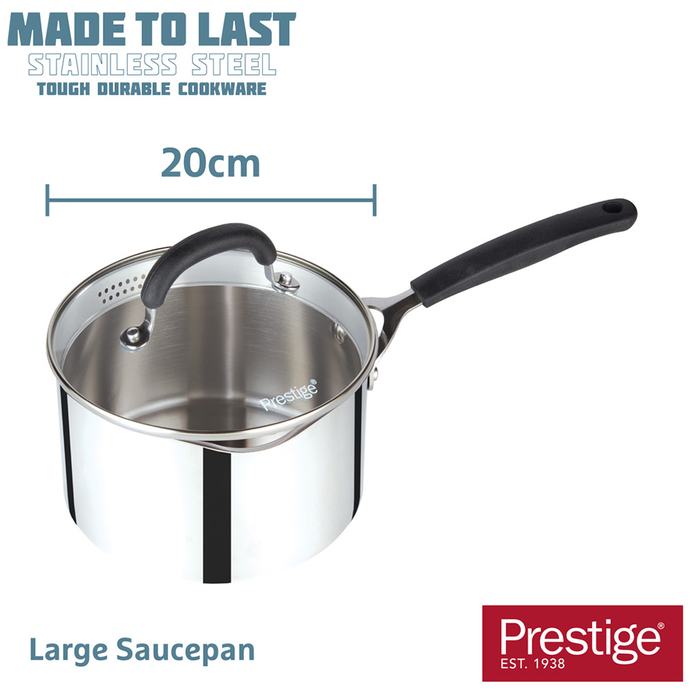 Prestige 20cm 2.8L Stainless Steel Saucepan Image 7