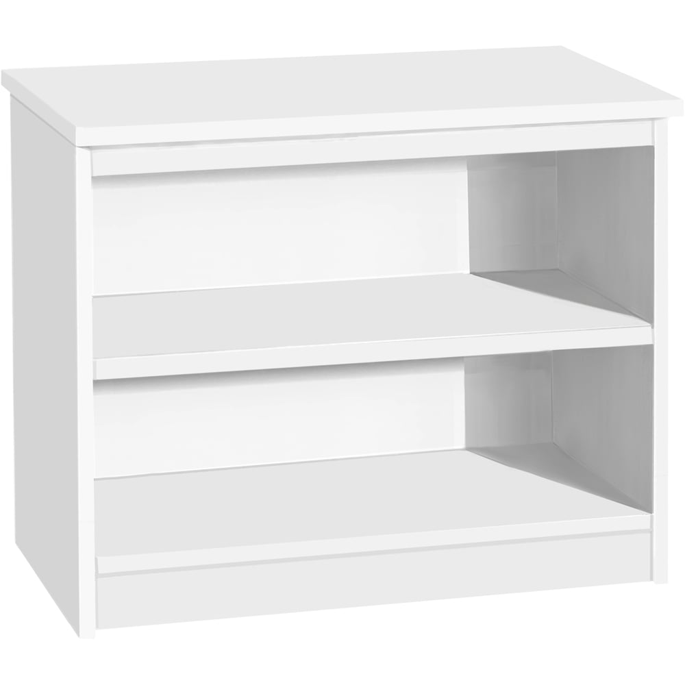 R White Cabinets 2 Shelf White Desk Height Wide Bookcase Image 2