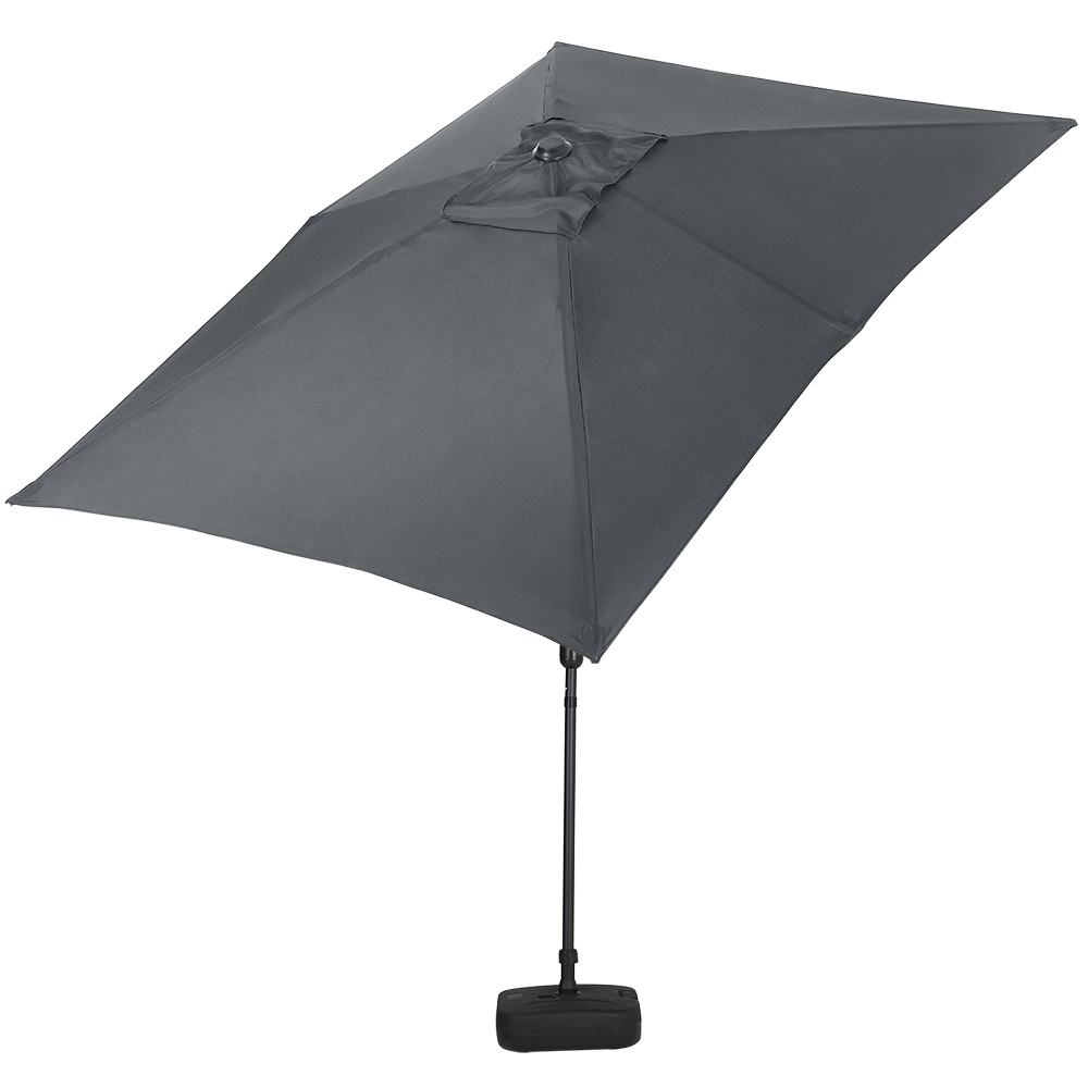 Living and Home Dark Grey Square Crank Tilt Parasol with Square Base 3m Image 4