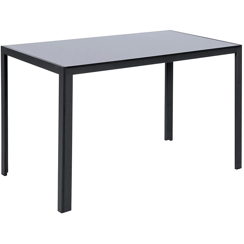 Living and Home 4 Seater Black Tempered Glass Dining Table Image 2