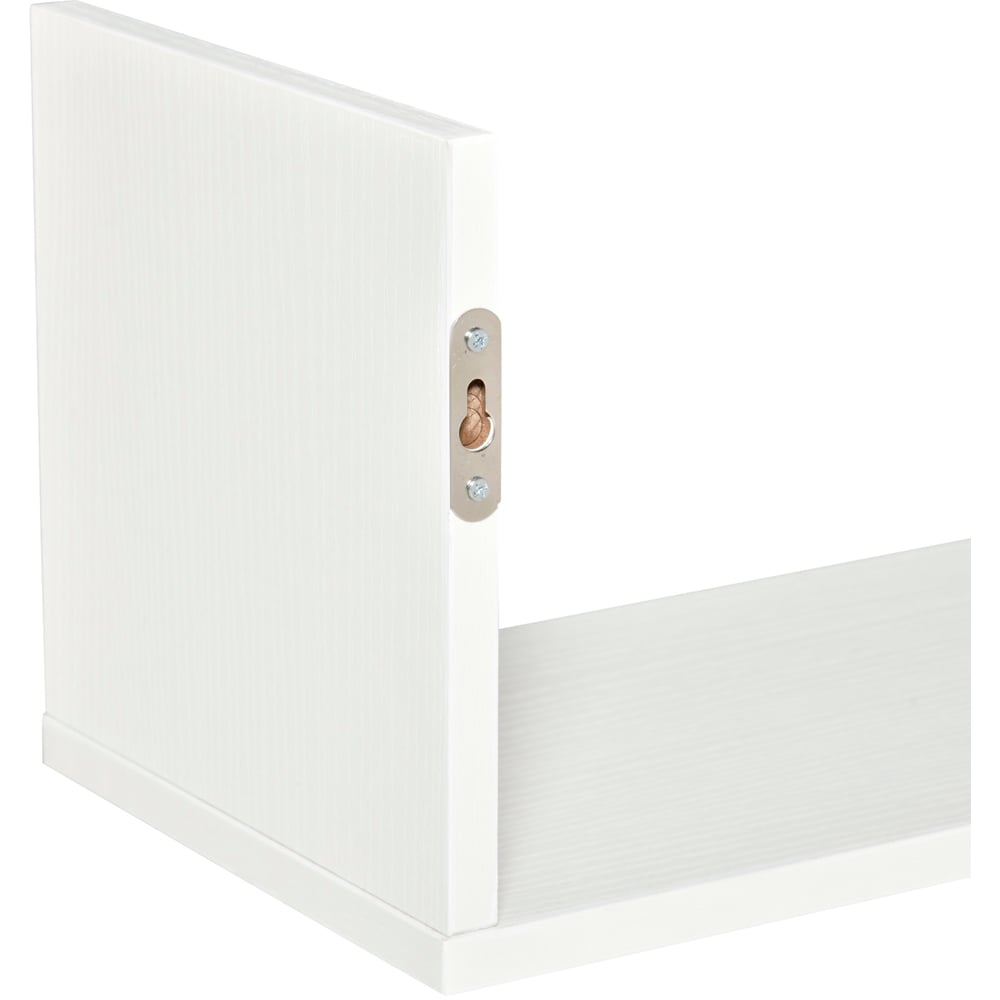 Portland Set of 3 White Wooden U-Shaped Floating Shelf Image 3