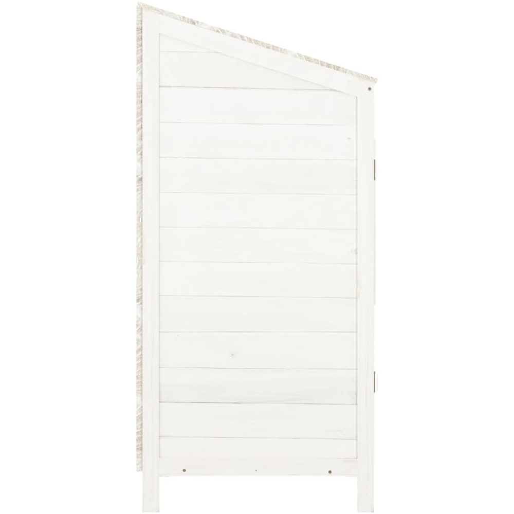 vidaXL 1.8 x 1.7ft White Wooden Pent Garden Shed Image 2