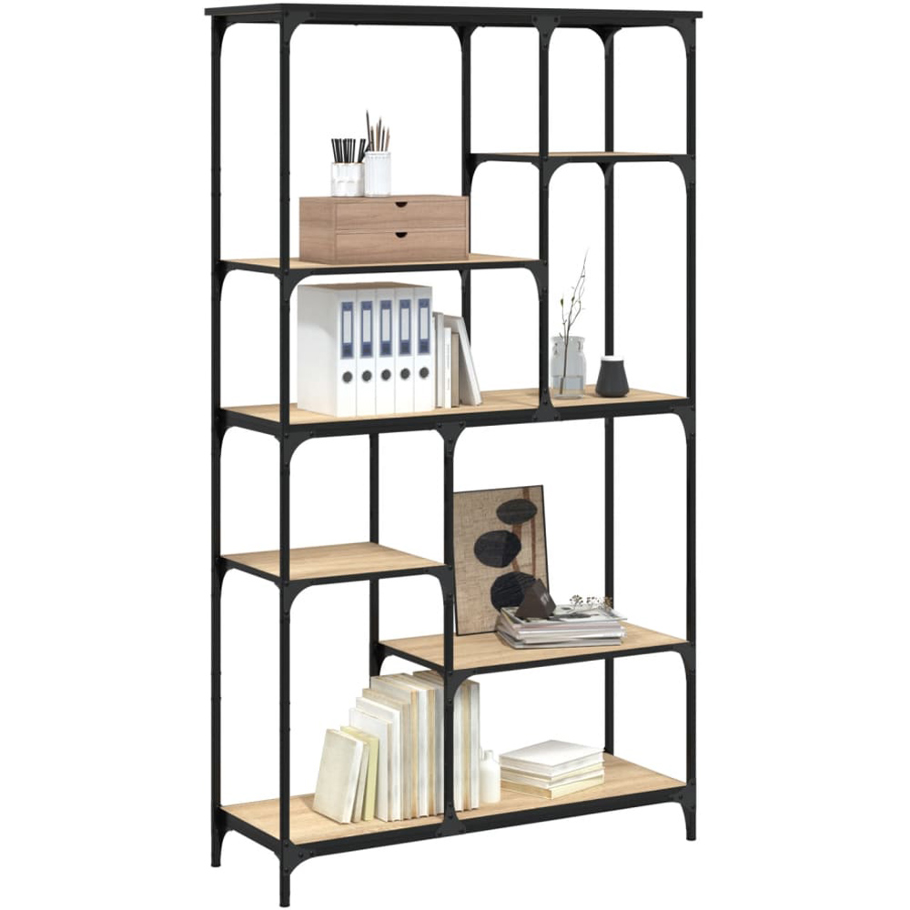 vidaXL 6 Shelf Sonoma Oak Wooden Bookcase Image 2