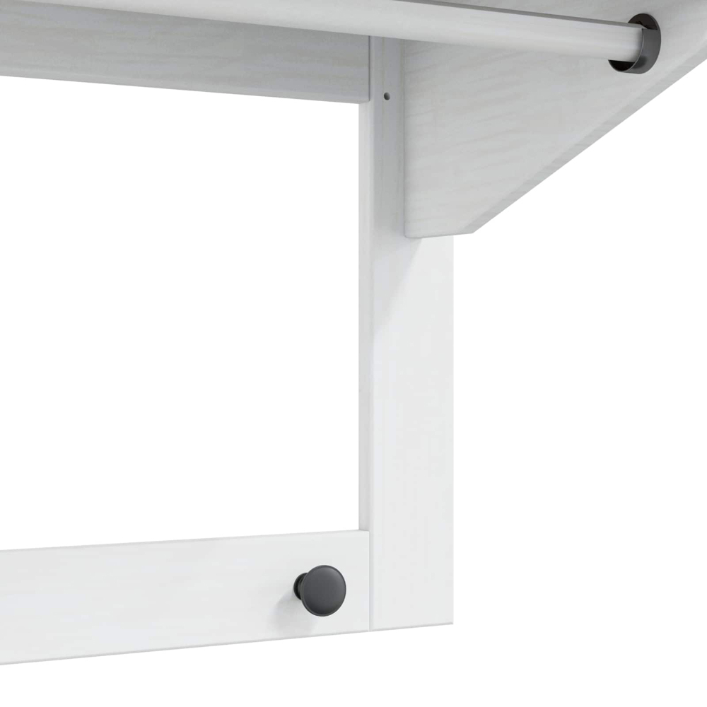vidaXL Hill Single Shelf White and Honey Brown Wall Mounted Coat Rack with Hook Image 6