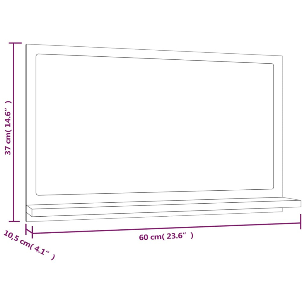 vidaXL Single Shelf Grey Sonoma Bathroom Mirror Image 6