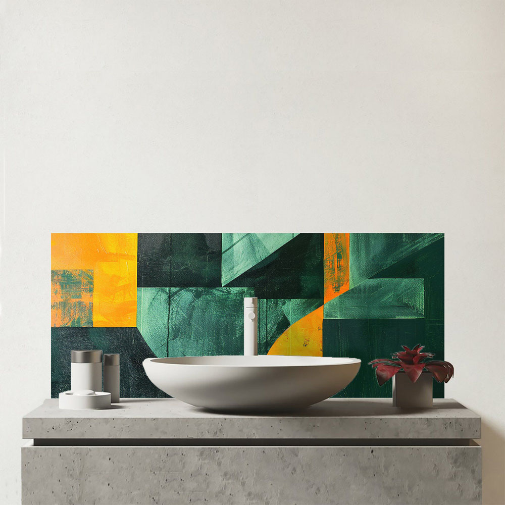 Warren Reed Designer Shattered Eye Bathroom Splashback 25 x 60cm Image 1