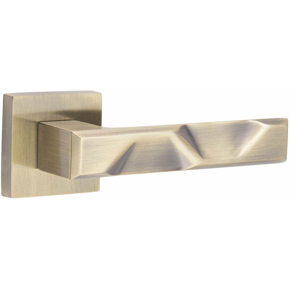 Golden Grace Antique Brass Finish Nova Door Handle Set Image 3