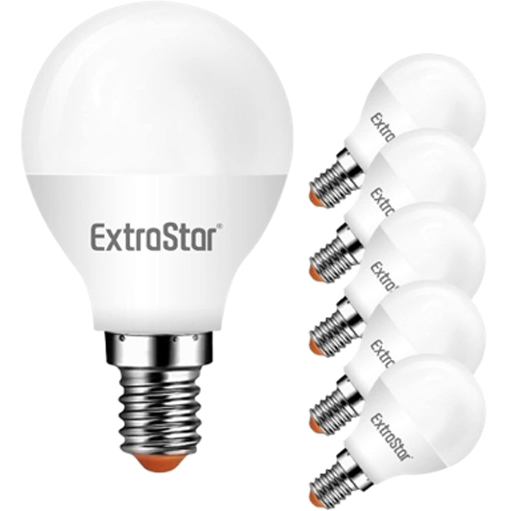 ExtraStar 6 Pack E14 4W Daylight G45 Golf Ball LED Light Bulb Image 1
