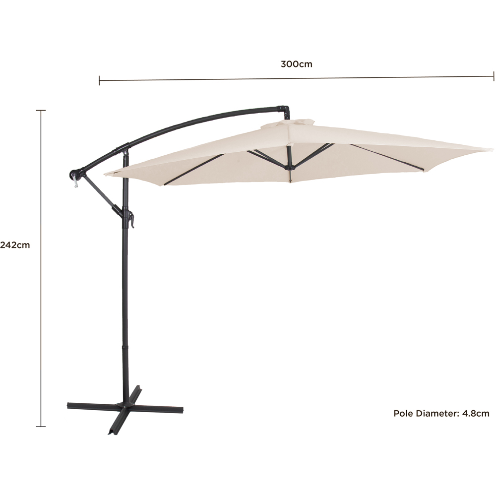 Charles Bentley Cream Hanging Cantilever Parasol 3m Image 9