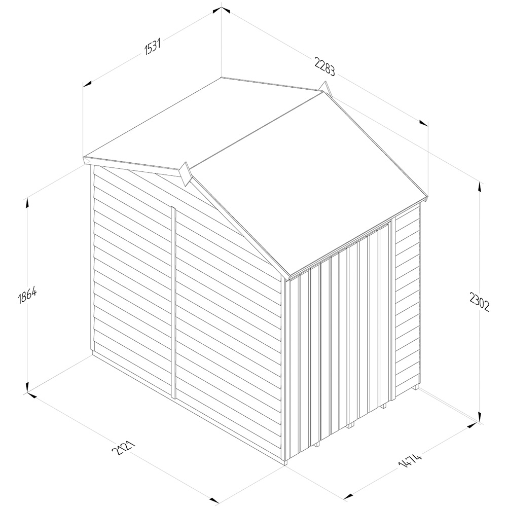 Forest Garden 4LIFE 5 x 7ft Double Door Reverse Apex Shed Image 9