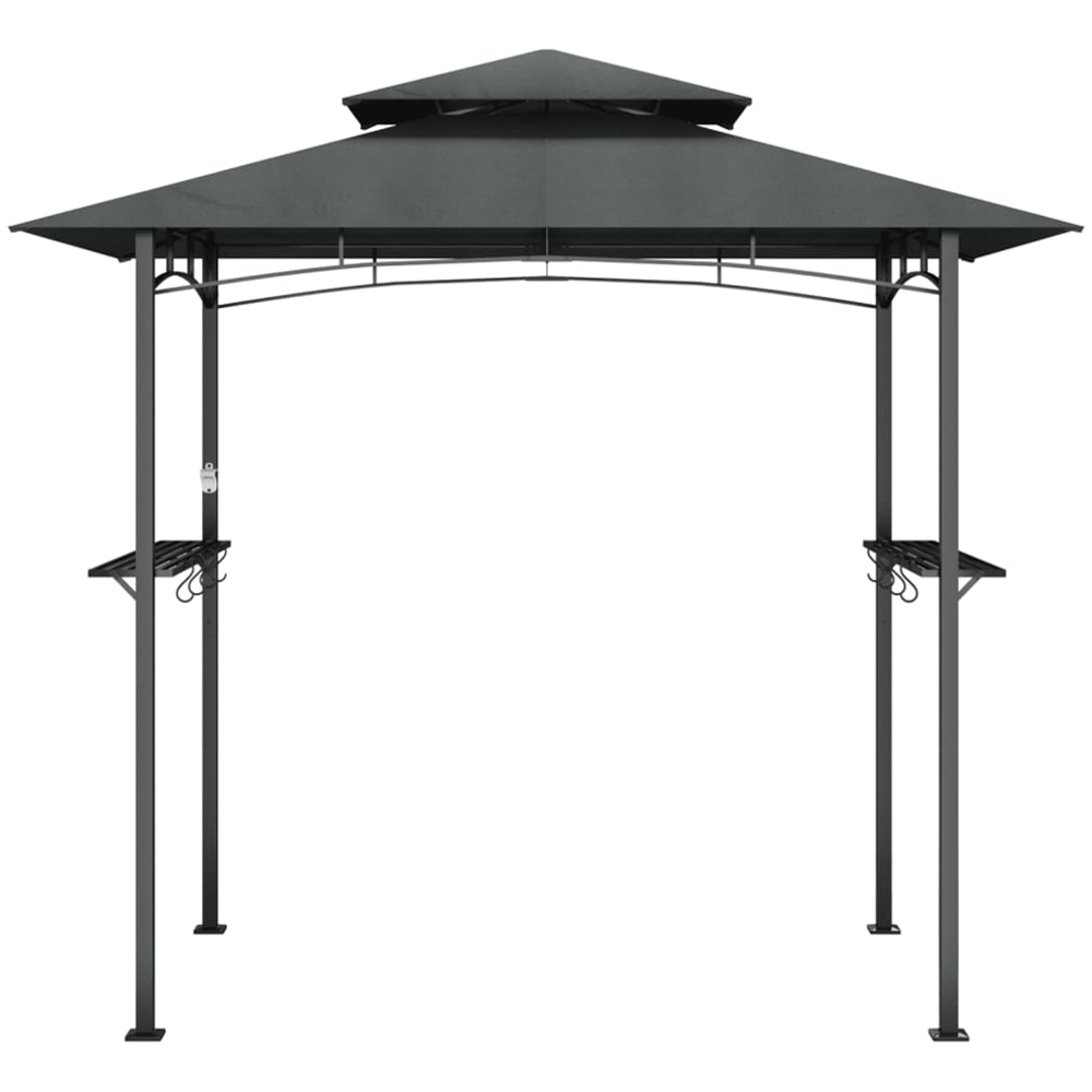 vidaXL 2.4 x 1.5m Anthracite BBQ Gazebo with Side Shelves Image 3