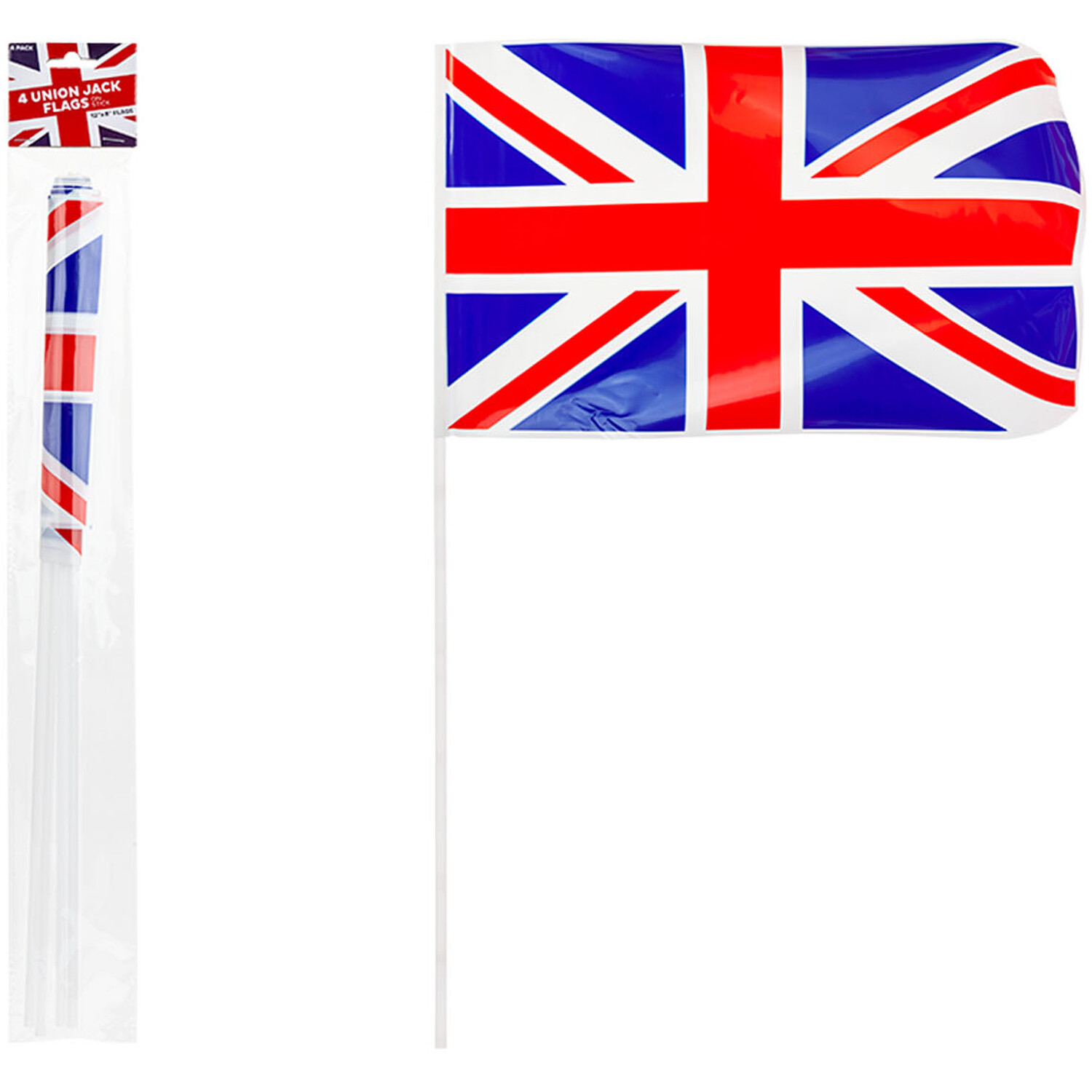 Union Jack 4pk flags 12x8" Image