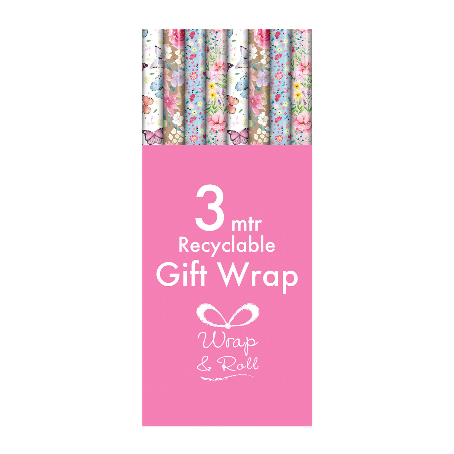 3m Floral Gift Wrap - Multicolour Image 2