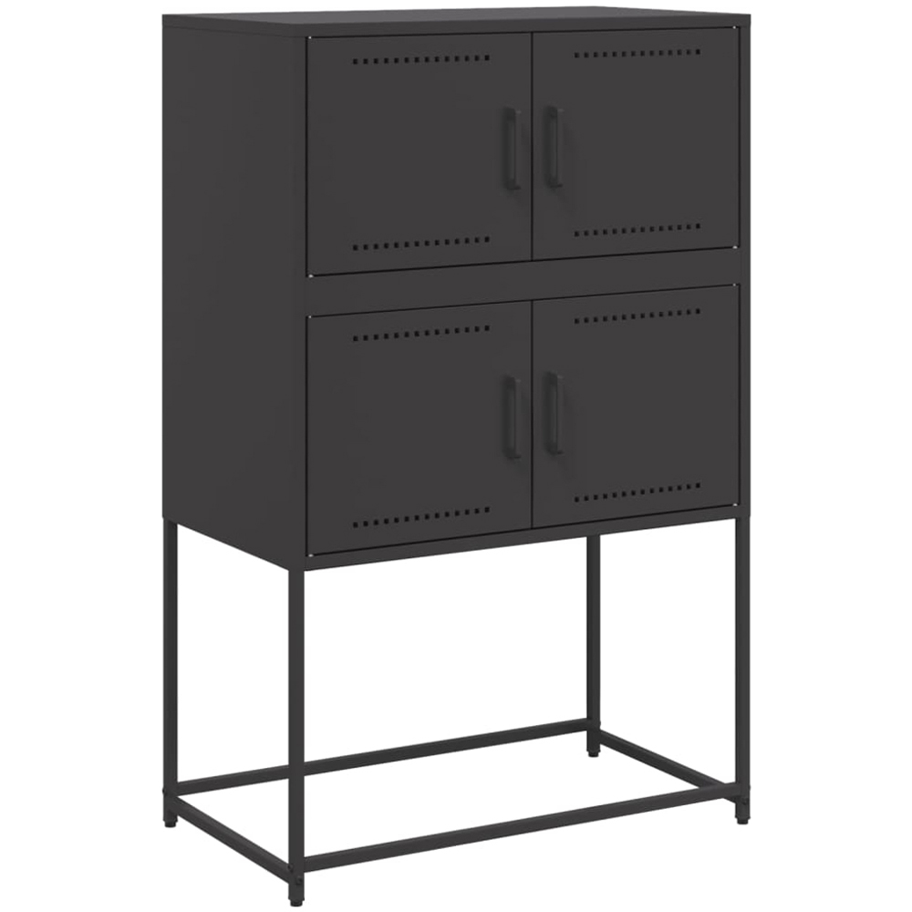 vidaXL 4 Door Black Industrial Metal Sideboard Image 2