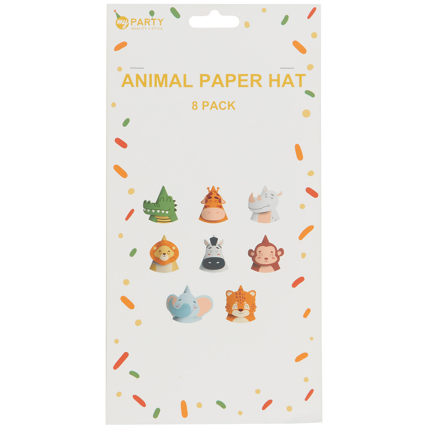 Pack of 8 Safari Party Hats - Multicolour Image 1