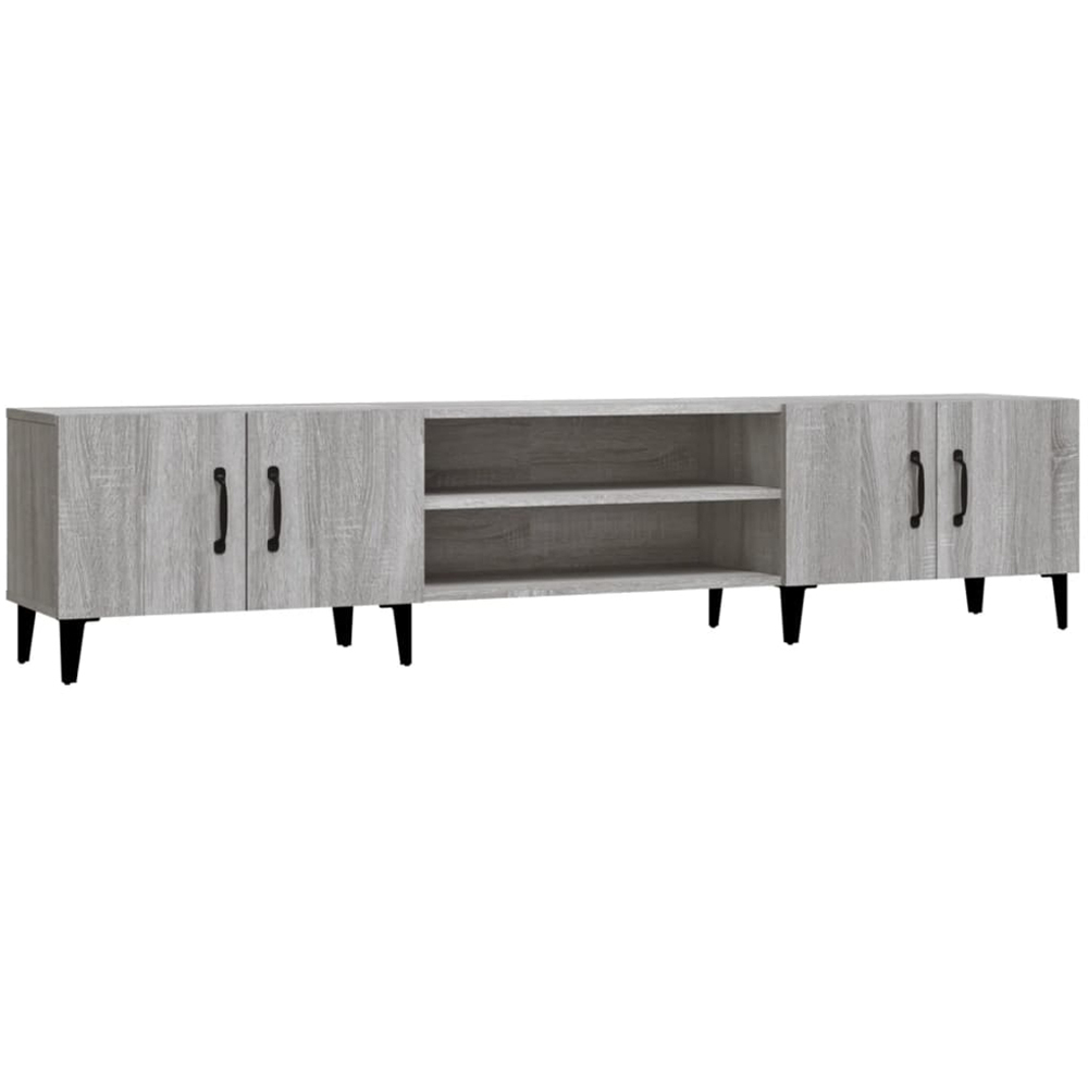 vidaXL 4 Door 2 Shelf Grey Sonoma TV Cabinet Image 2