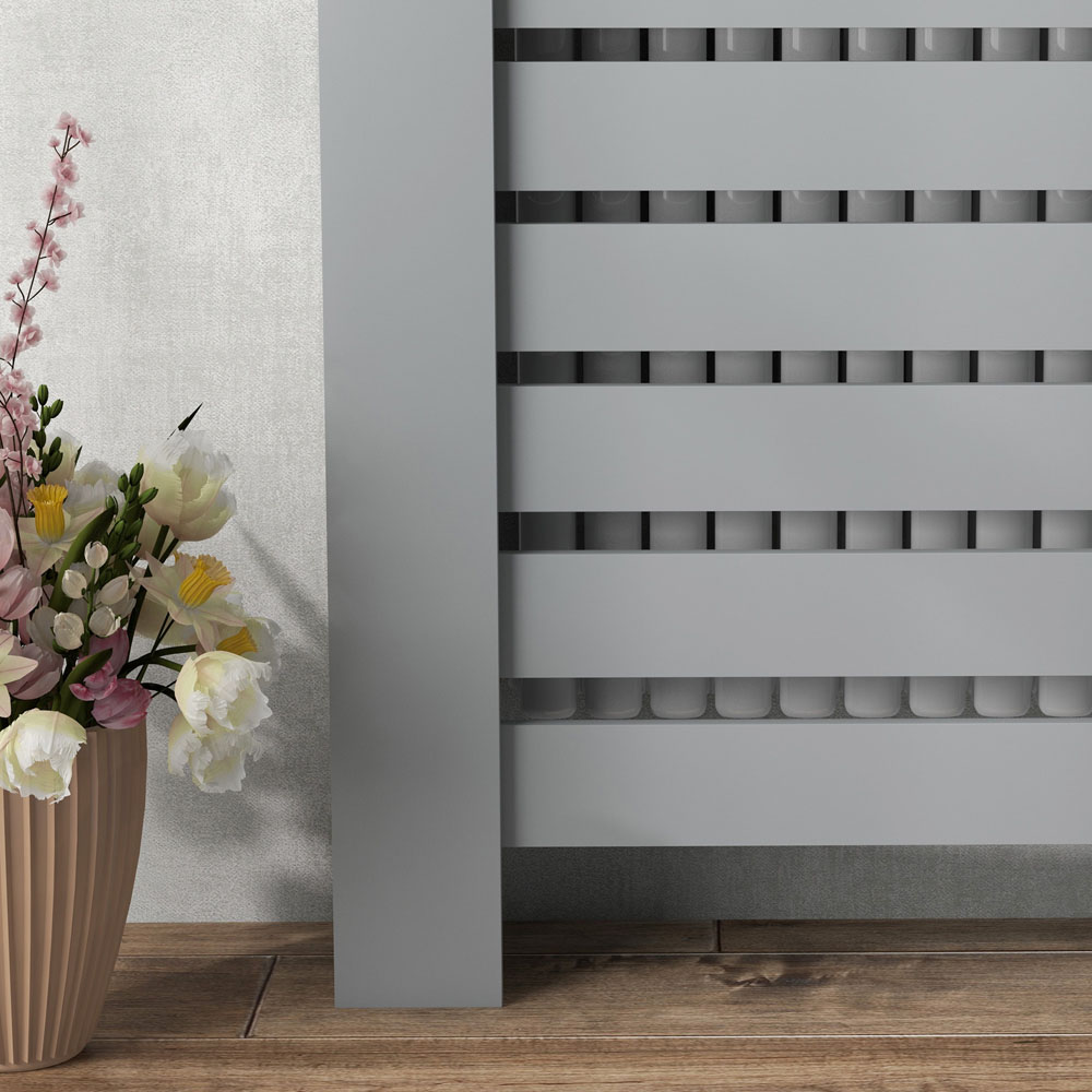 Portland Grey Horizontal Slats Portland Radiator Cover 111cm Image 4