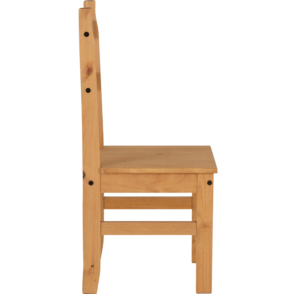 Seconique Budget Mexican Set of 2 Distressed Waxed Pine Dining Chair Image 5