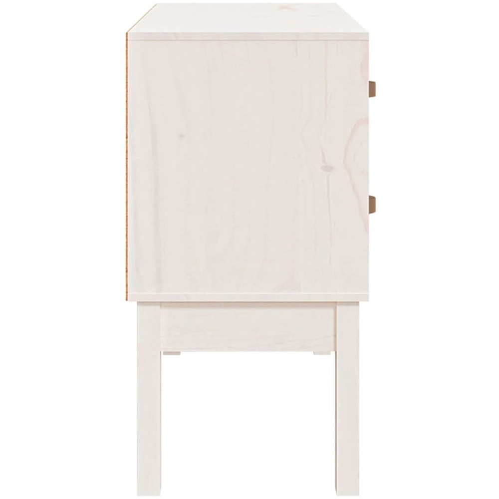 vidaXL 4 Drawer White Solid Wood Pine Console Cabinet Image 5