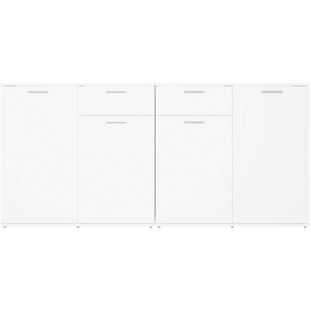 vidaXL 2 Door Single Drawer White Sideboard Set of 2 Image 5