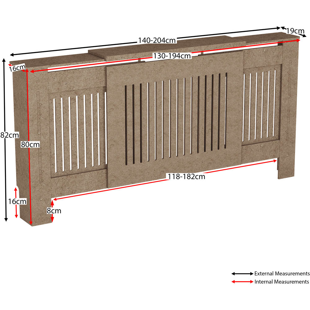 Vida Designs Chelsea Unfinished Adjustable Radiator Cover Image 8