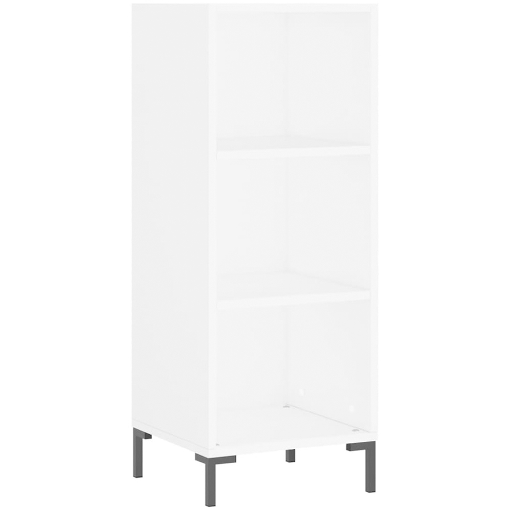 vidaXL Single Door 3 Open Shelf White Slim Highboard Image 5