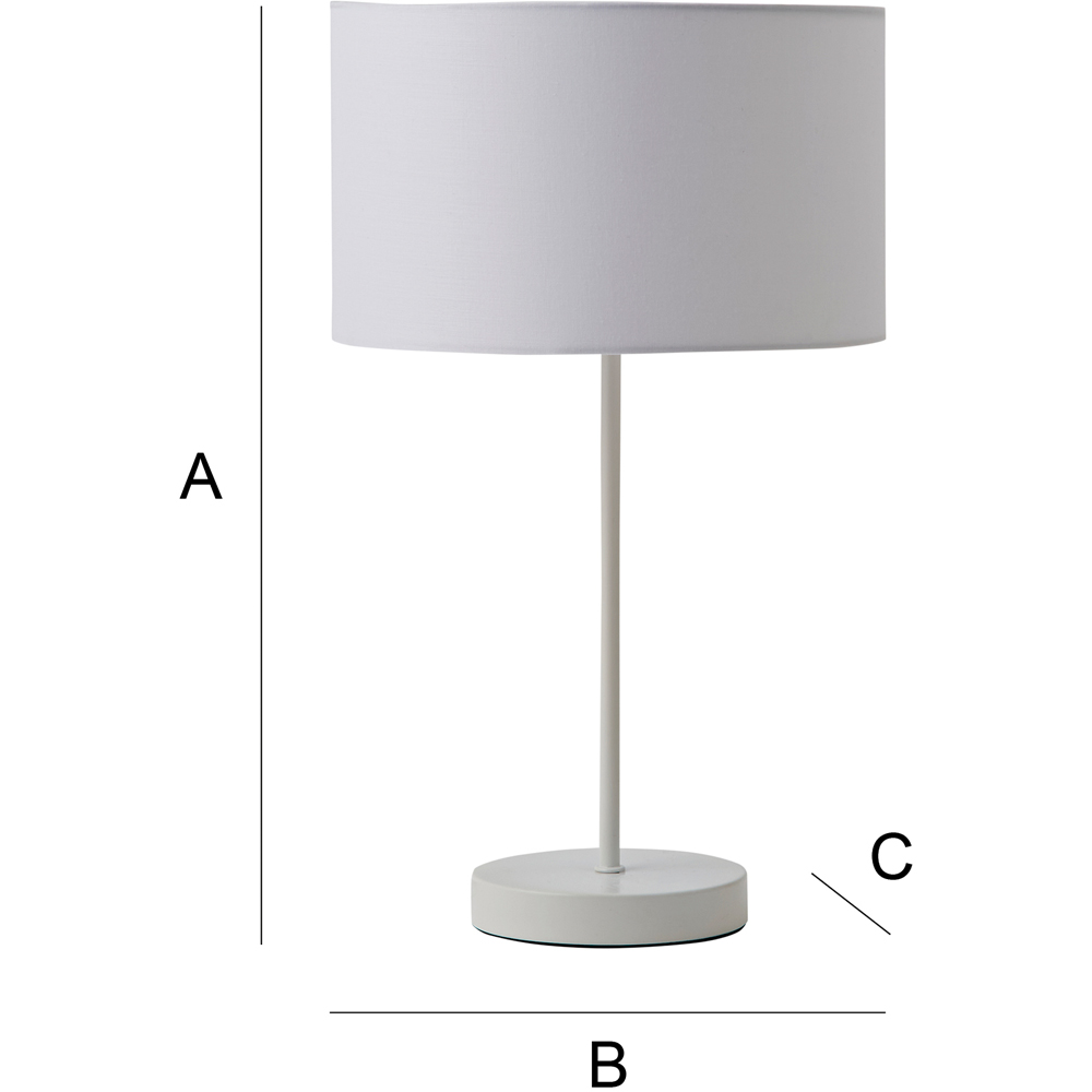 ValueLights Charlie Drum Shade White Table Lamp and Bulb Image 8