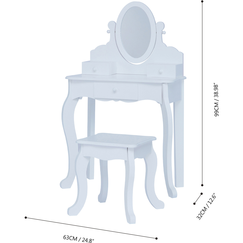 Teamson Kids Little Princess Rapunzel 3 Drawer White Medium Toy Vanity Set Image 9