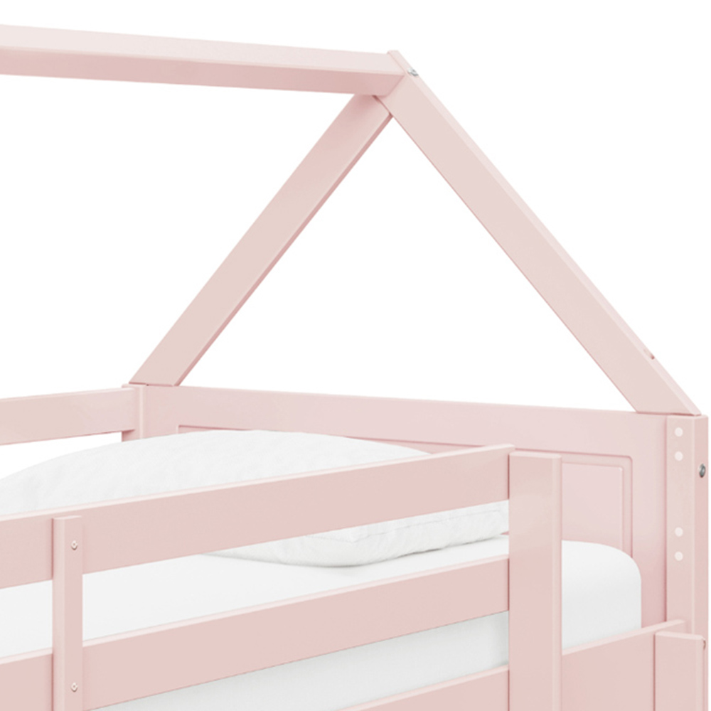 Home Detail Miller Pink Wooden House Bunk Bed Image 6