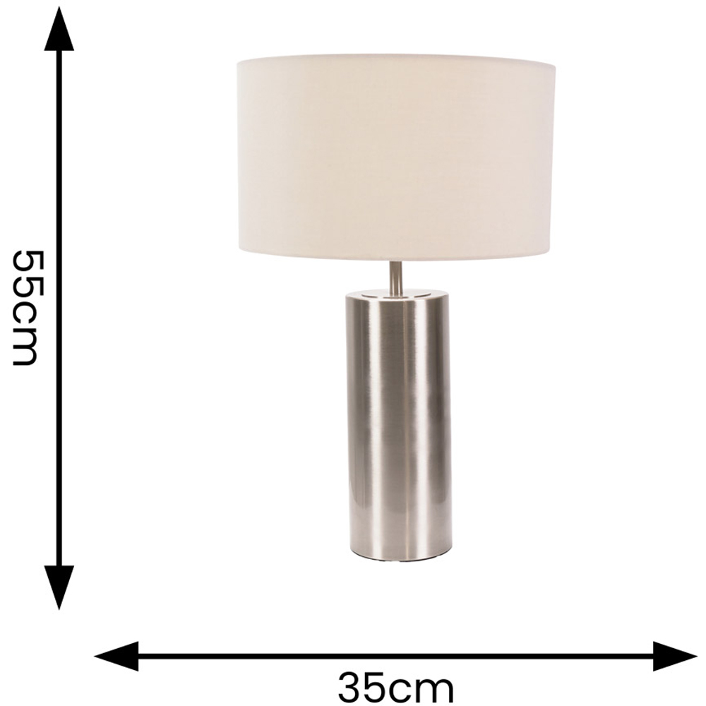 ValueLights Lexy Natural Shade Chrome Touch LED Table Lamp Image 7