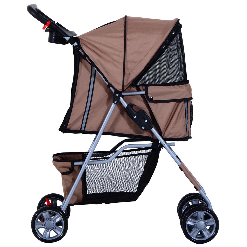 PawHut Pet Stroller Brown Image 2